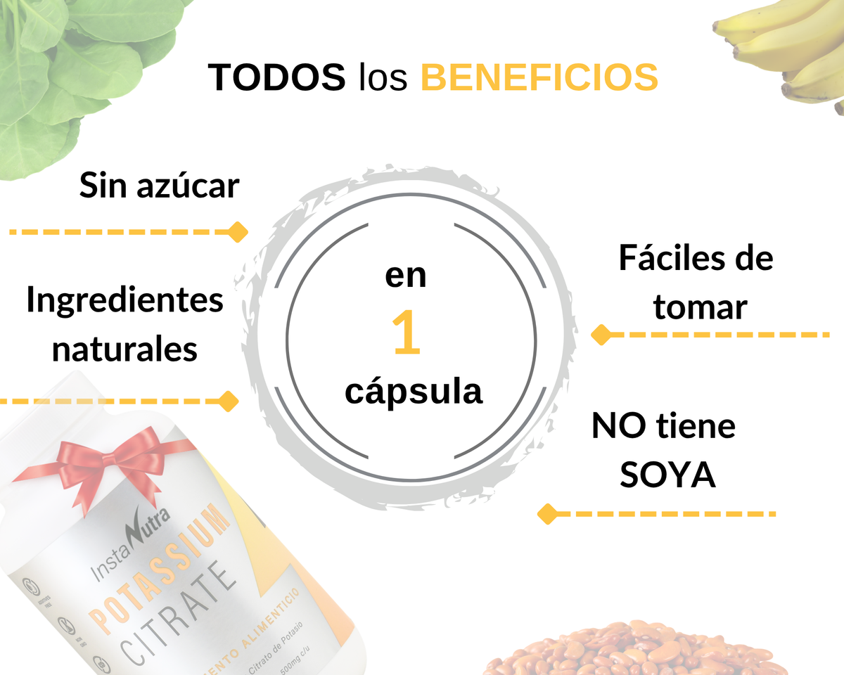 Citrato de Potasio 500 mg – 180 Cápsulas – Rinde 3 Meses