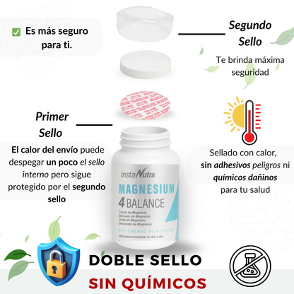 Magnesio Complex 4 en 1 – Citrato, Glicinato, Óxido y Gluconato – 90 Cápsulas