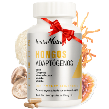 Hongos Adaptógenos 5 en 1 – Reishi, Cordyceps, Melena de León, Maitake y Shiitake – 90 Cápsulas